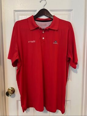 Columbia Men's Red Georgia Bulldog Polo Shirt. Performance material. Size XL.